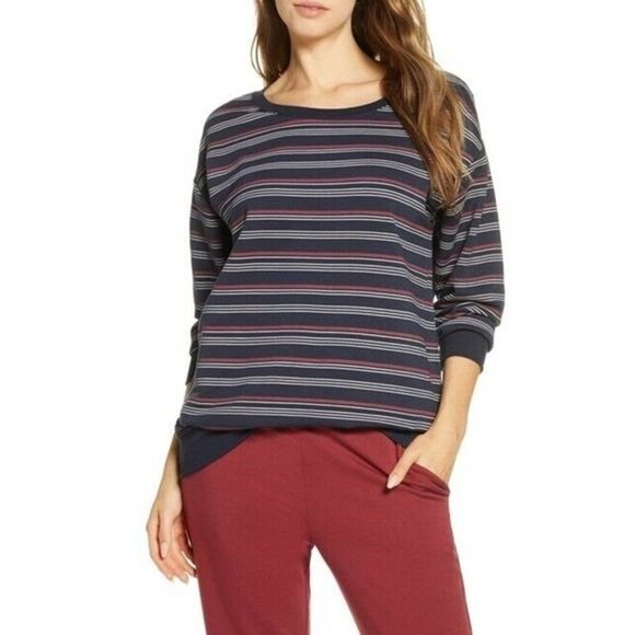 Joe's Women’s Sweatshirt Small Stripe Round NeckRelaxed Lg Sleeve Pullover Sz S - Picture 1 of 7